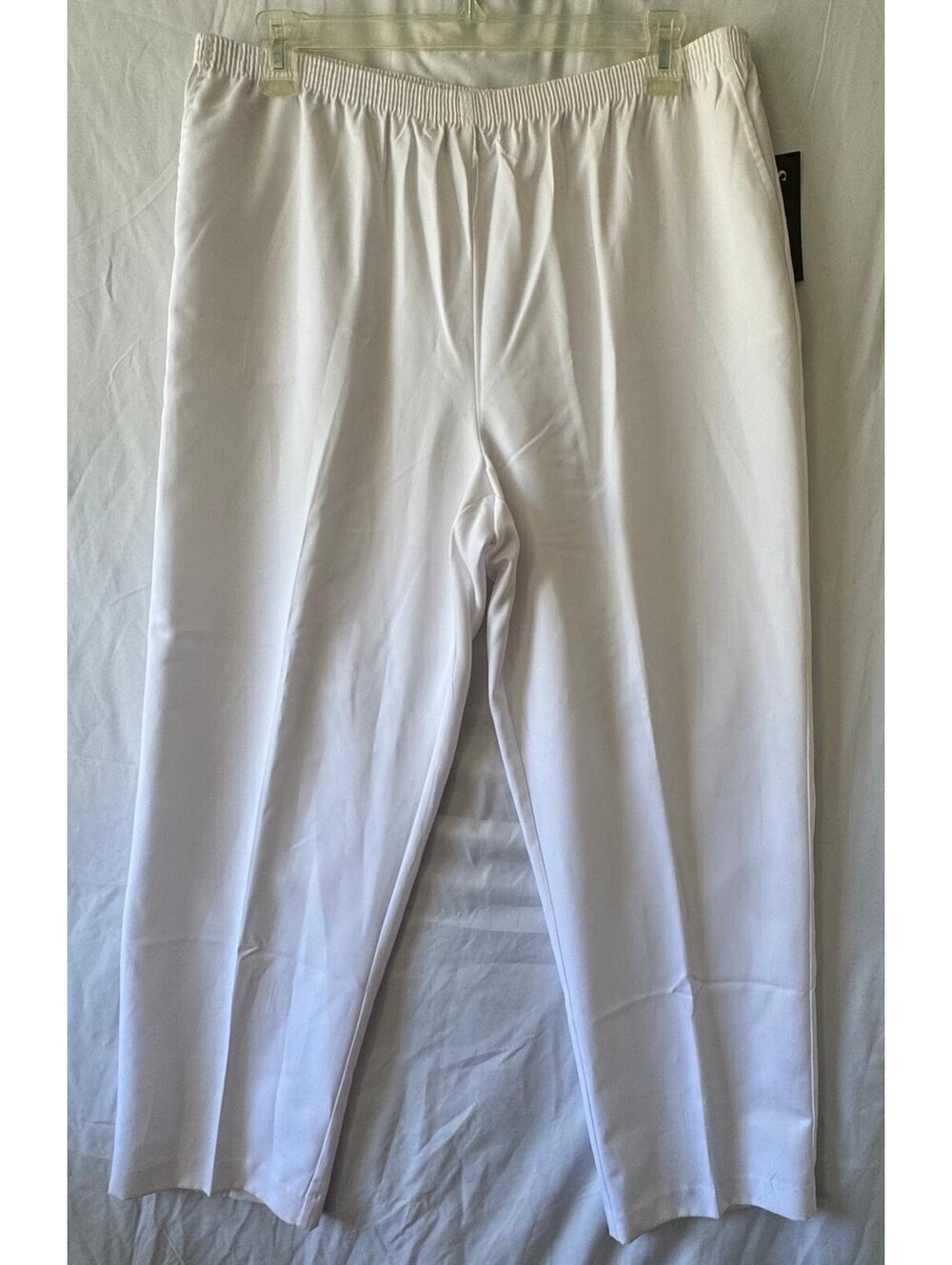 Southern Lady Pants 20 White Elastic Waist NWT Straight Polyester